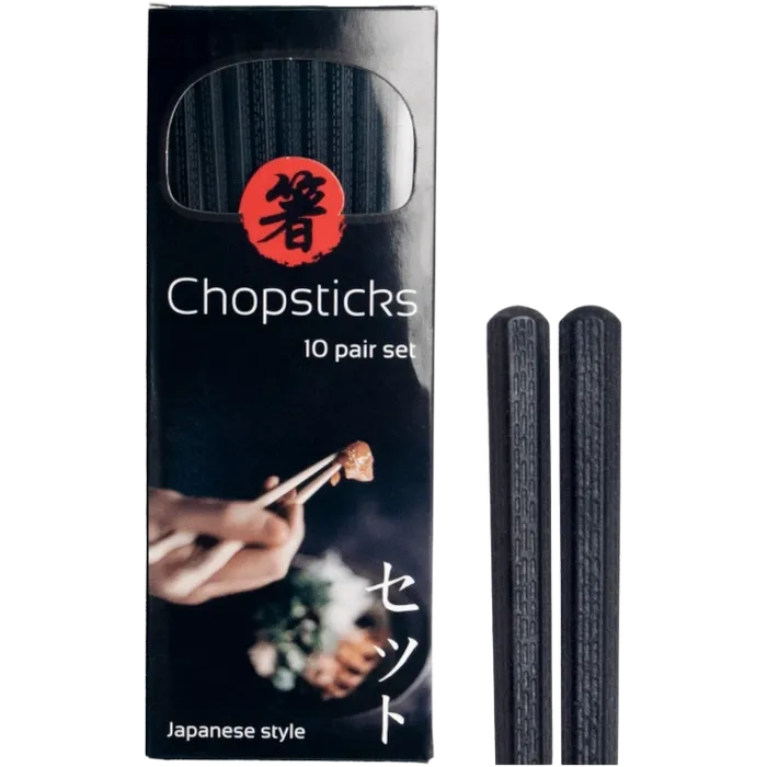 ALLOY Chopsticks Black 10 Paar 22,5cm – Wiederverwendbare Essstäbchen