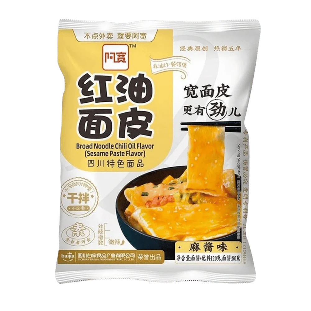 BAIJIA Broad Noodle Sesam Paste Flavour 115G