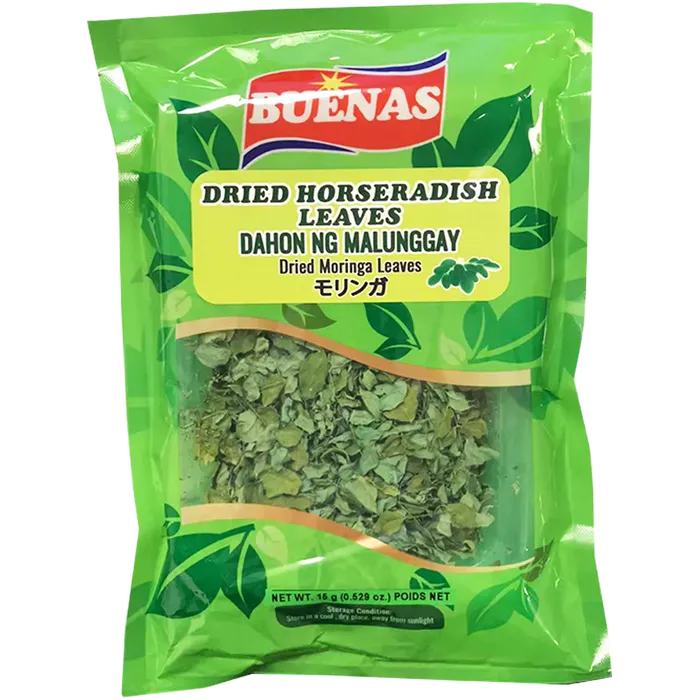 BUENAS Dried Horseradish Leaves (Malunggay) 15G – Getrocknete Moringablätter