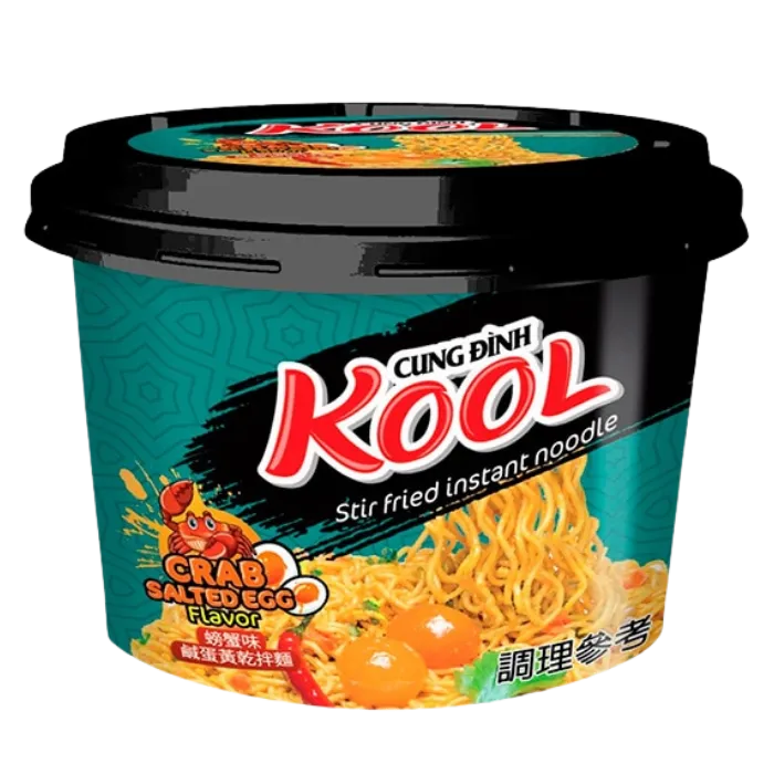 CUNG DINH Kool Noodles Crab Salted Egg Bowl 92G – Instant Nudeln mit Krabben- & Salted-Egg-Geschmack