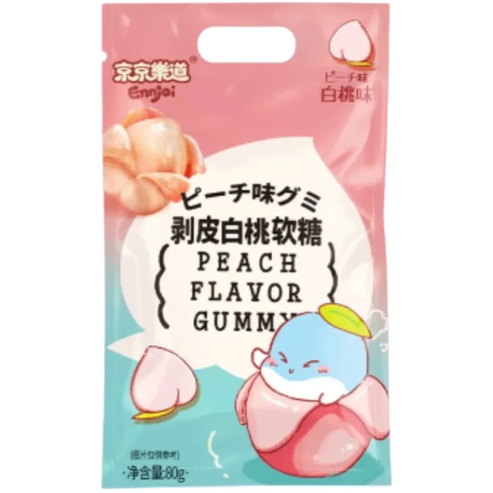 ENNJOI Peeling Gummy Candy White Peach 80G – Weißer Pfirsich Fruchtgummi