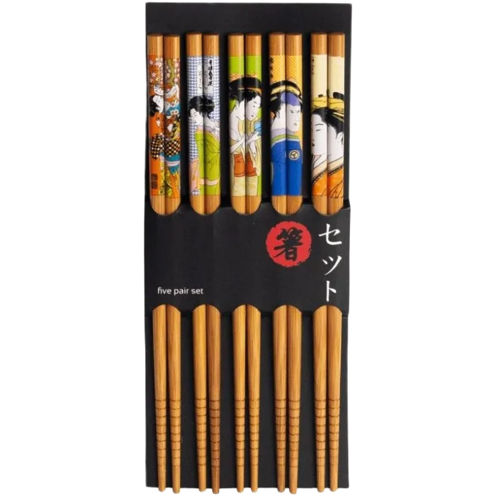 Essstäbchensatz 5 Paar Geisha 22,5cm – Tokyo Design Chopsticks Set
