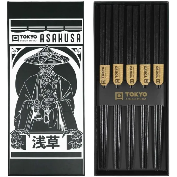 Essstäbchensatz 5 Paar Japanisches Motiv 22,5cm – Tokyo Design Chopsticks Set