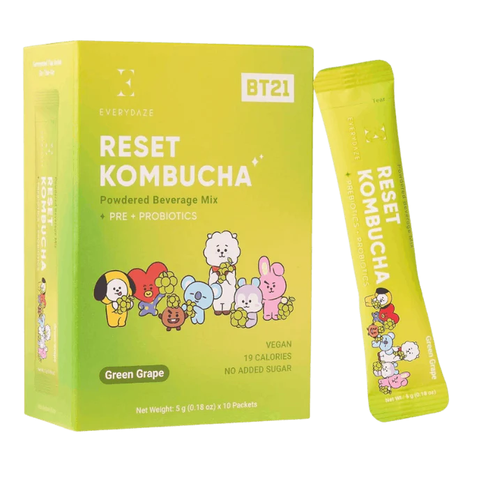 EVERDAZE Reset Kombucha Green Grape 10x5g – Kombucha Getränkepulver
