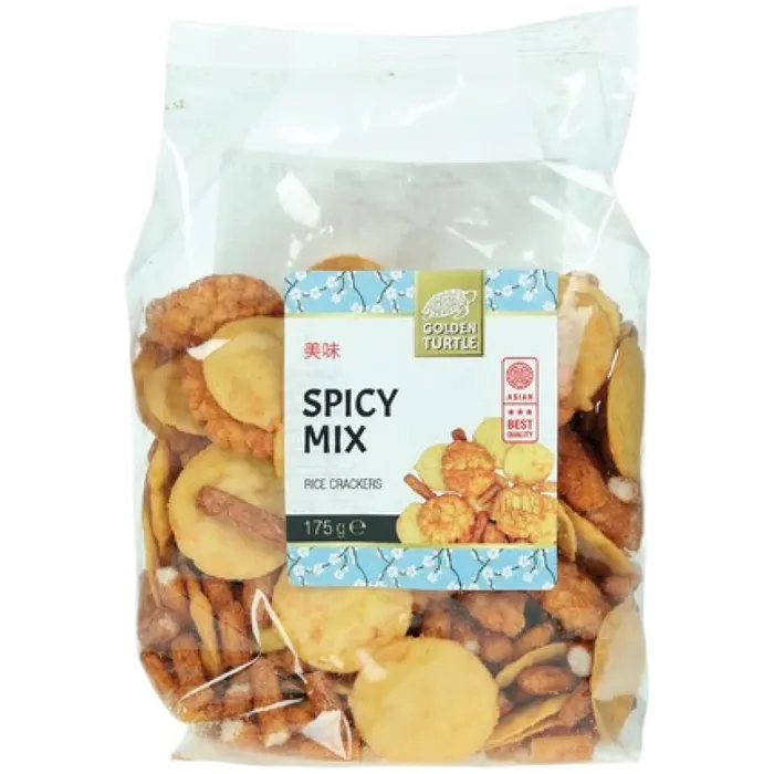 GOLDEN TURTLE Reiscracker Spicy Mix 175G – Würziger Asiatischer Cracker-Mix