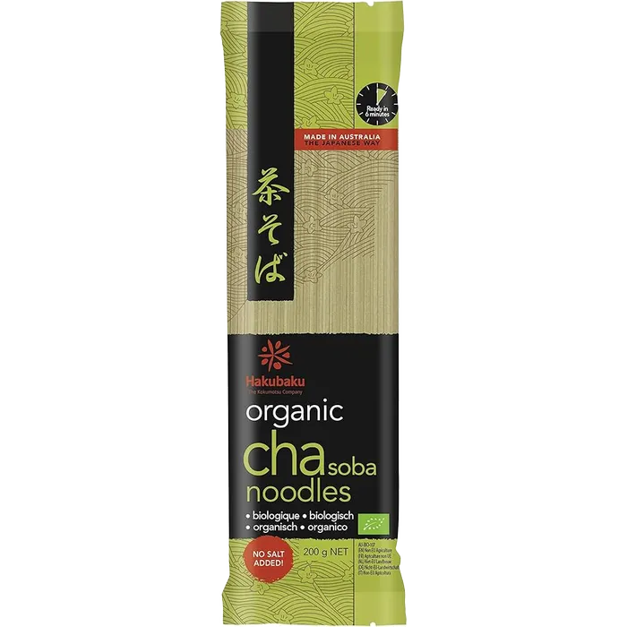 Hakubaku Cha Soba Bio Nudel 200G – Japanische Grüntee-Soba
