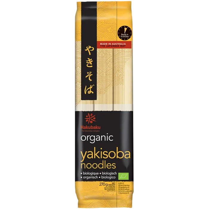 HAKUBAKU YakiSoba Bio Nudeln 270G – Japanische Bio-Nudeln