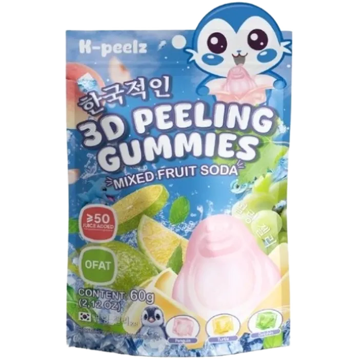 K-PEELZ Peelable Gummies Mixed Fruit Soda 60G – Peelbare Fruchtgummis