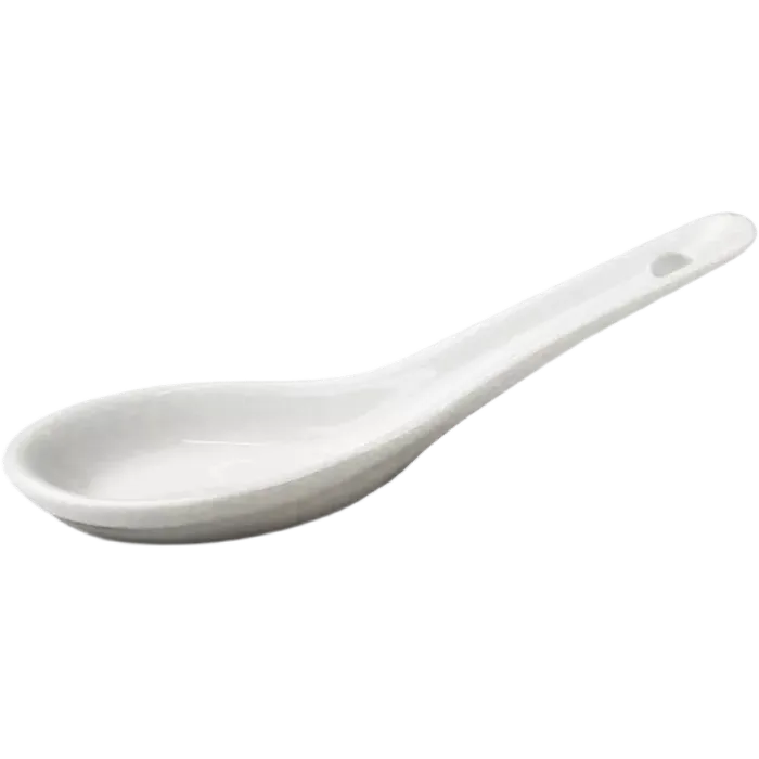 Keramiklöffel Weiß 12,5cm – Weißer Porzellan-Teelöffel
