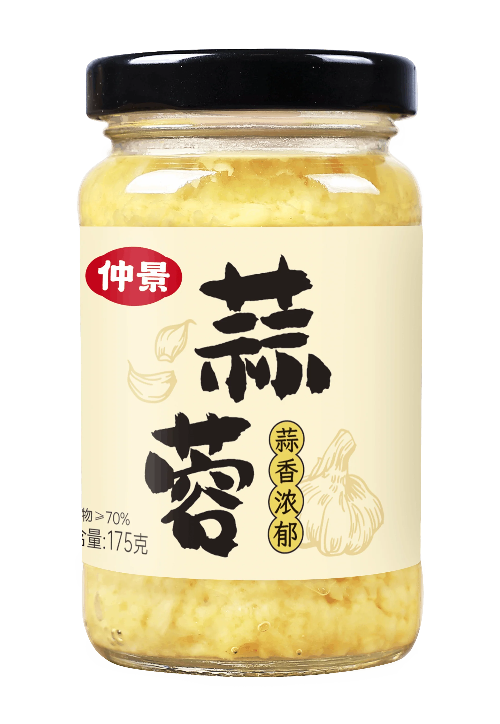 ZHONGJING Knoblauch gehackt und eingelegt 180G – Würzige Knoblauchzutat
