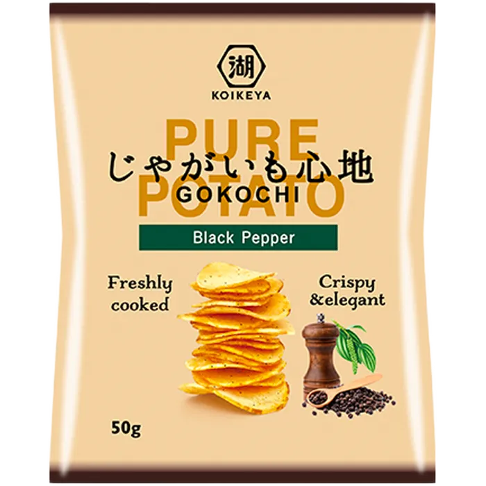 KOIKEYA Kartoffelchips Black Pepper 50G – Japanischer Pfeffer-Snack