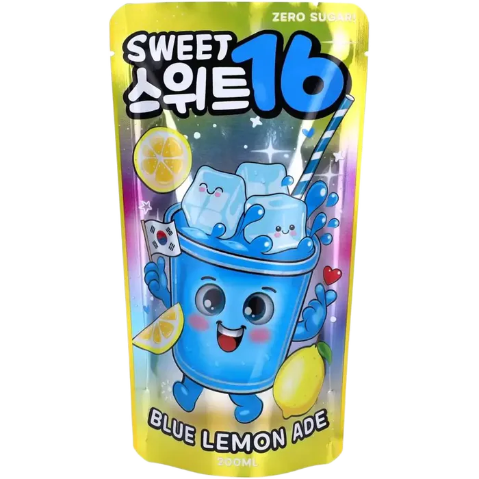 KR Sweet16 Blue Lemonade Zero 200ML – Koreanischer Blue Lemon Ade ohne Zucker