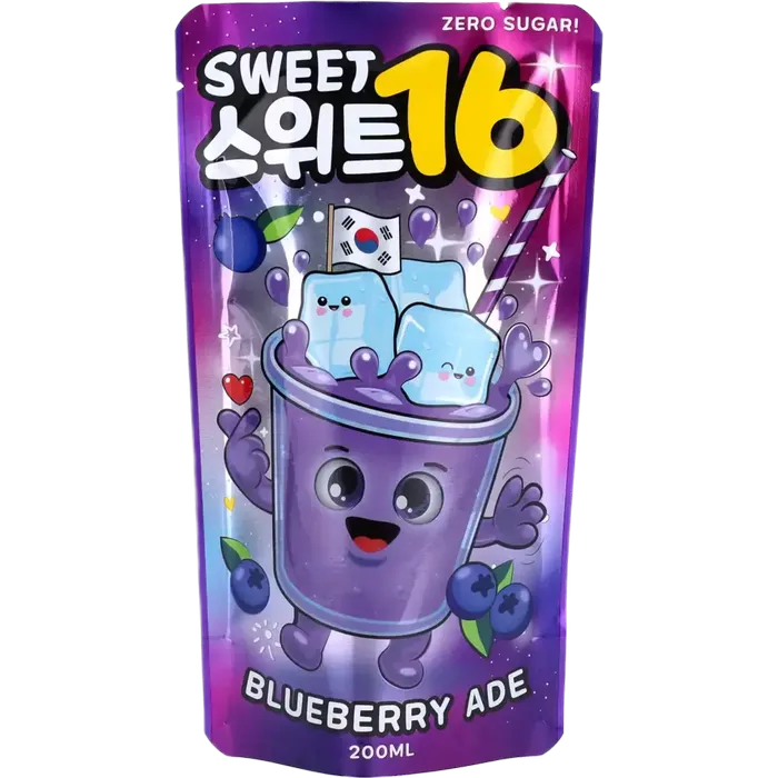 KR Sweet16 Blueberry Zero 200ML – Koreanischer Blaubeer Ade ohne Zucker