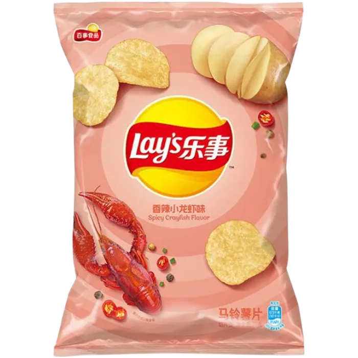 LAY'S Kartoffelchips Spicy Crayfish 70G – Chinesische Chips mit Flusskrebs-Geschmack