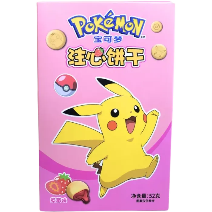 LEDA Pokémon Strawberry Biscuit 45G – Erdbeer Kekse mit Sticker