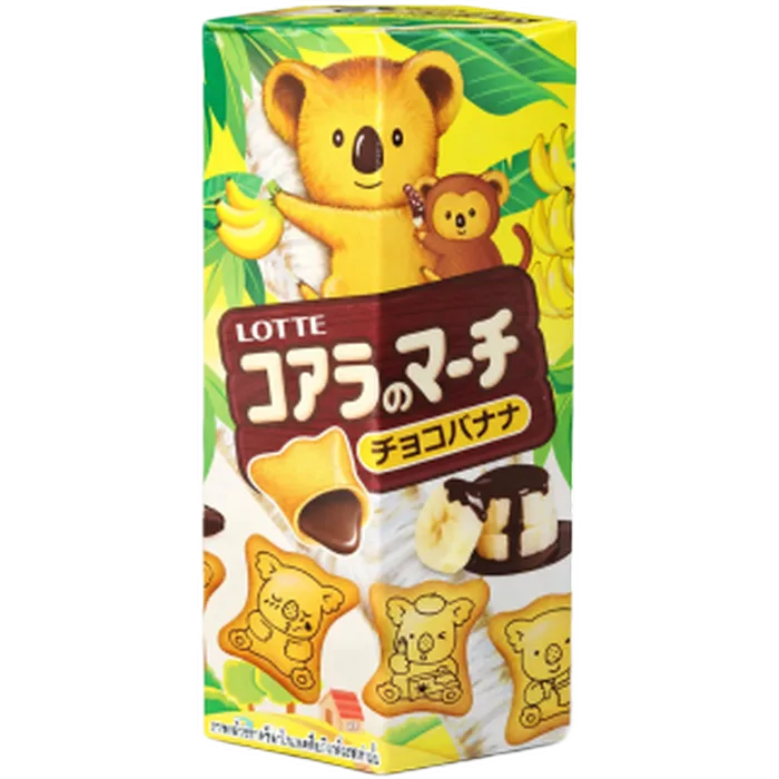 LOTTE Koala's March Chocolate Banana Biskuit 37G – Gefüllte Koala-Kekse