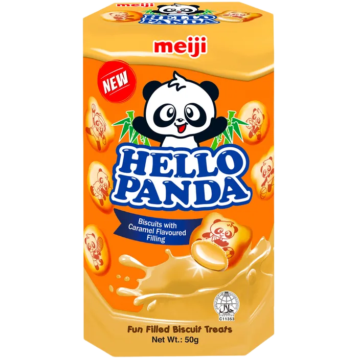 MEIJI Hello Panda Caramel 50G – Karamellgefüllte Panda-Kekse