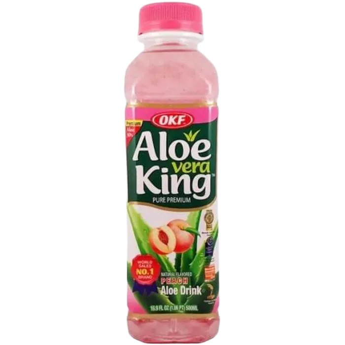 OKF Aloe Vera Getränk Pfirsich 500ML – Koreanisches Aloe-Vera-Getränk