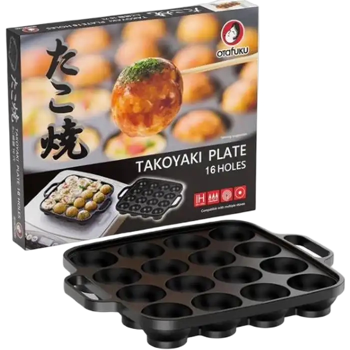 OTAFUKU Cast Iron Takoyaki Plate 16 holes – Japanische Takoyaki-Pfanne
