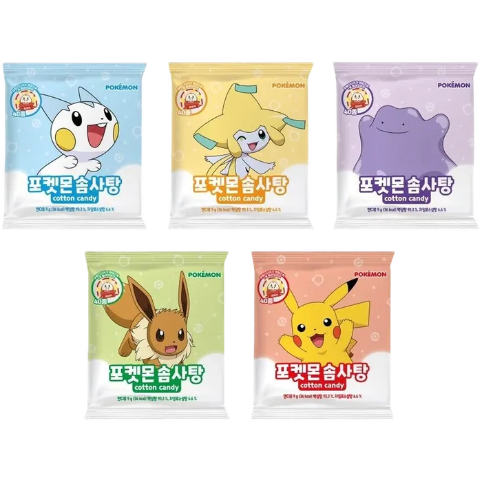 POKEMON Cotton Candy with Sticker 8G – Koreanische Zuckerwatte mit Sticker