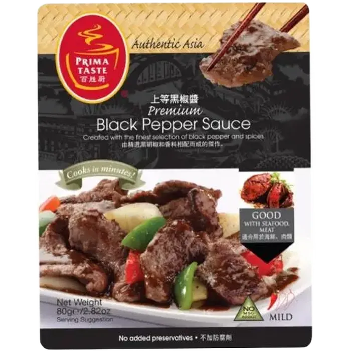 PRIMA TASTE Premium Black Pepper Sauce 80G – Singapur Pfeffersauce
