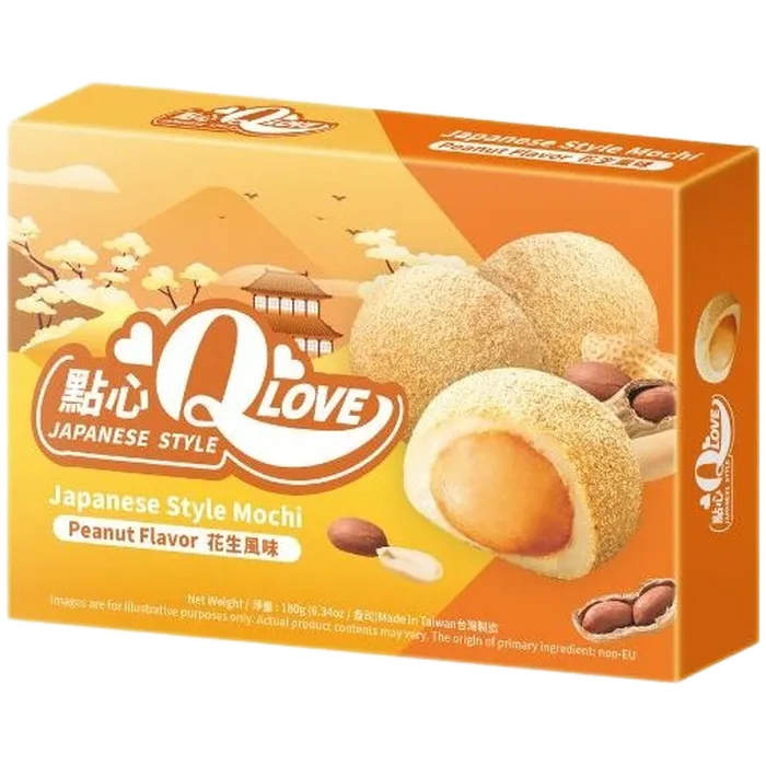 QLOVE Mochi Peanut 180G – Klebreiskuchen mit Erdnussfüllung