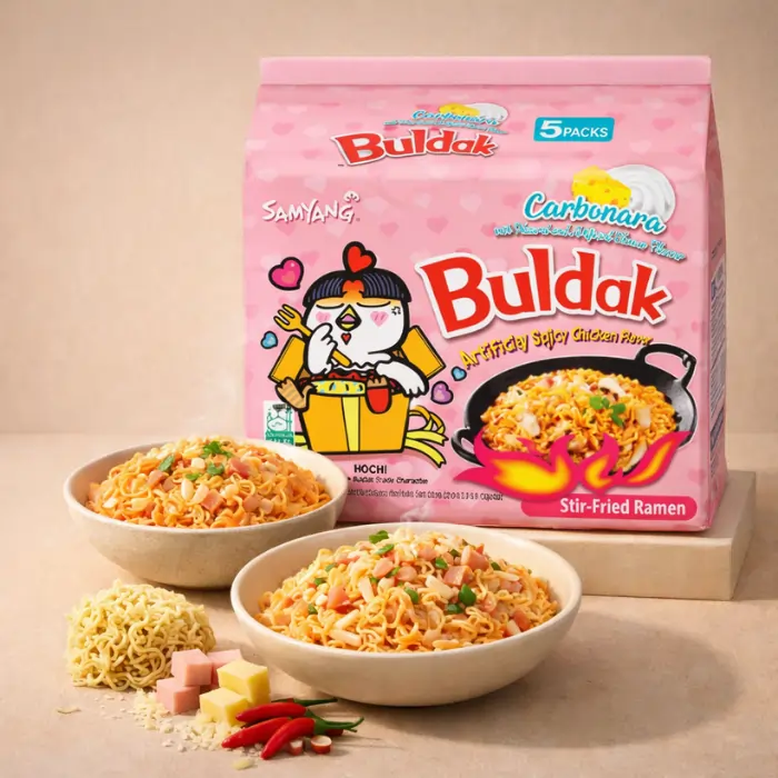 Buldak Carbonara Hot Chicken Ramen 5x130G - Image 2