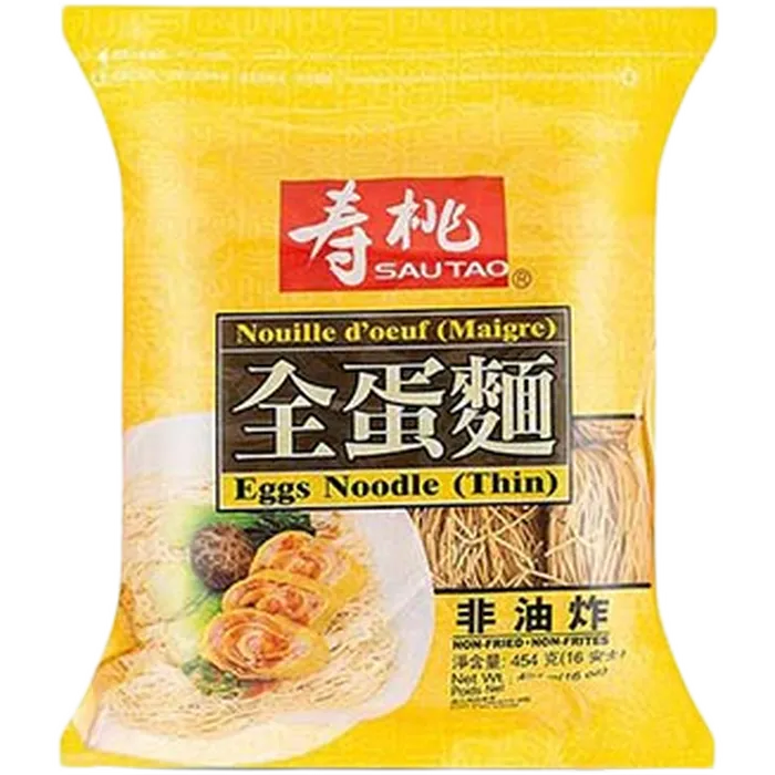 SAU TAO Egg Noodle Dünn 454G – Dünne chinesische Eiernudeln