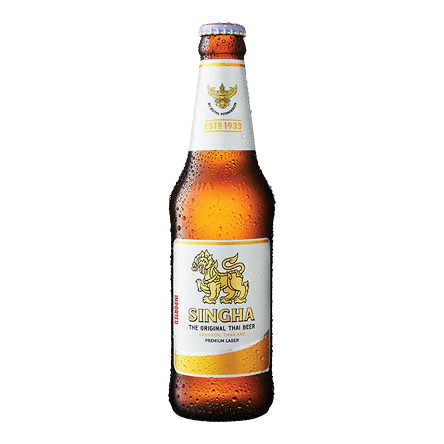 SINGHA Bier Flasche 330ML – Thailändisches Lagerbier 5% vol.