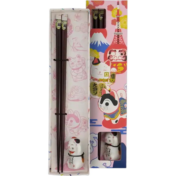 TOKYO DESIGN Chopstick Giftset Lucky Cat B – 5 Paar Essstäbchen