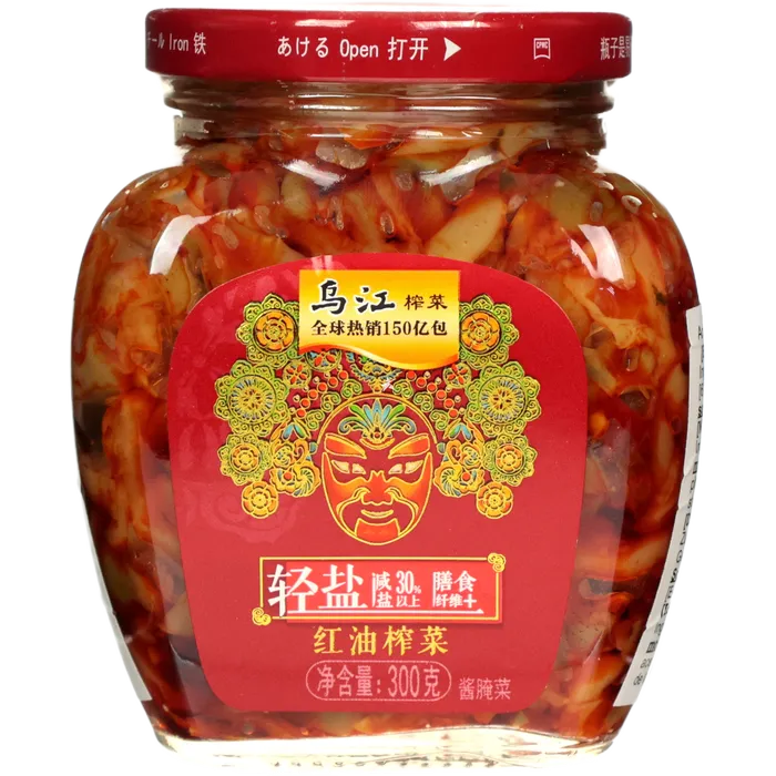 WU JIANG Mustard Spicy 300G – Scharf eingelegte Senfwurzel aus China